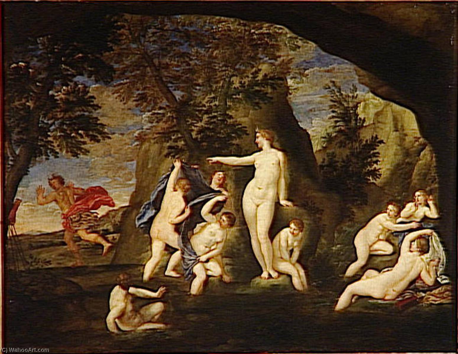 Wikioo.org – L'Encyclopédie des Beaux Arts - Peinture, Oeuvre de Francesco Albani - ACTEON METAMORPHOSE EN CERF