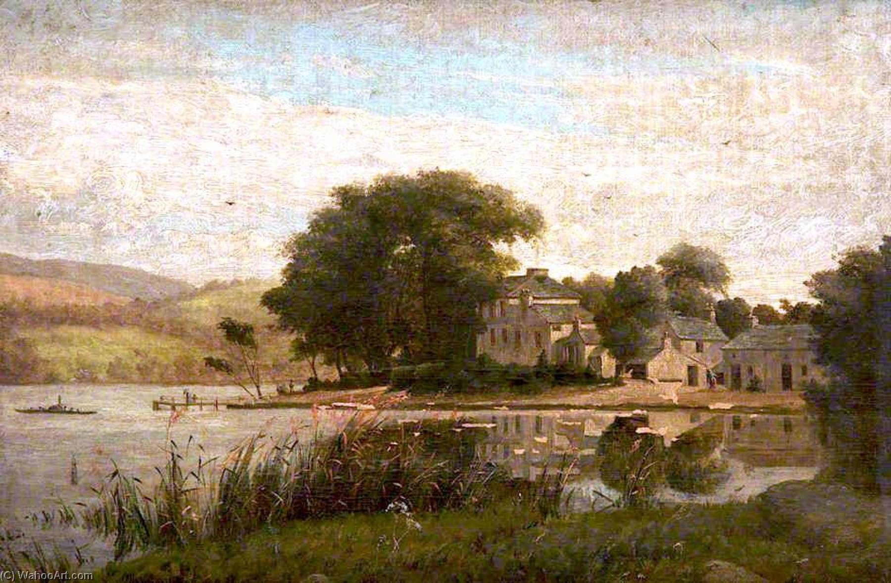 Wikioo.org - The Encyclopedia of Fine Arts - Painting, Artwork by James Hey Davies - Landscape with a Lake and Houses