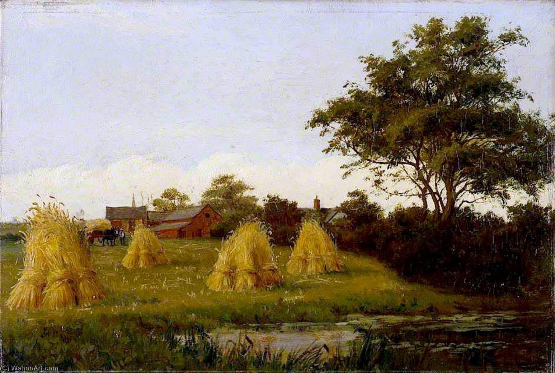 Wikioo.org - The Encyclopedia of Fine Arts - Painting, Artwork by James Hey Davies - Flint's Farm, Moss Side, Manchester