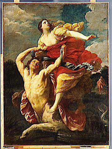 Wikioo.org - The Encyclopedia of Fine Arts - Painting, Artwork by Reni Guido (Le Guide) - DEJANIRE ENLEVEE PAR LE CENTAURE NESSUS