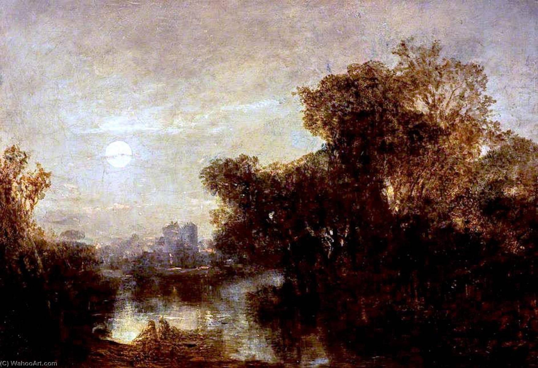 Wikioo.org - The Encyclopedia of Fine Arts - Painting, Artwork by John Crawford Wintour - Moonlight, Blairlogie