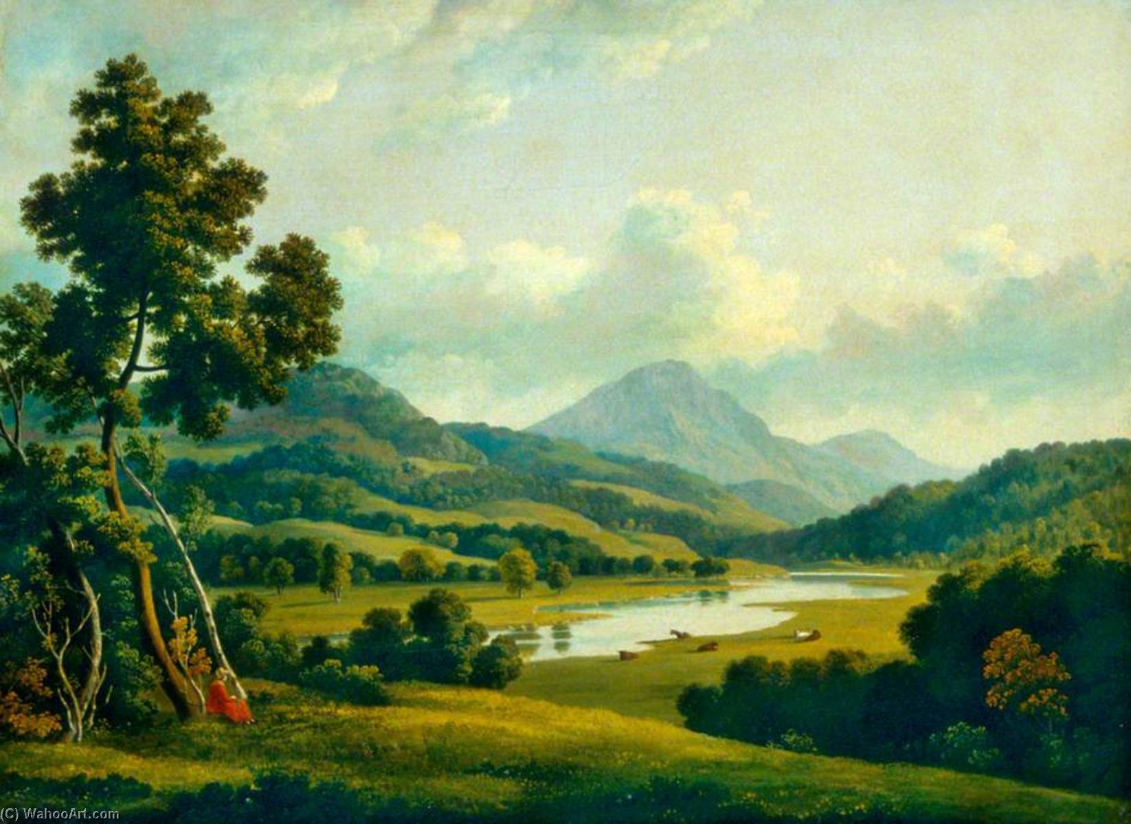 Wikioo.org - The Encyclopedia of Fine Arts - Painting, Artwork by George Frederick Buchanan - Scene in the Lake District