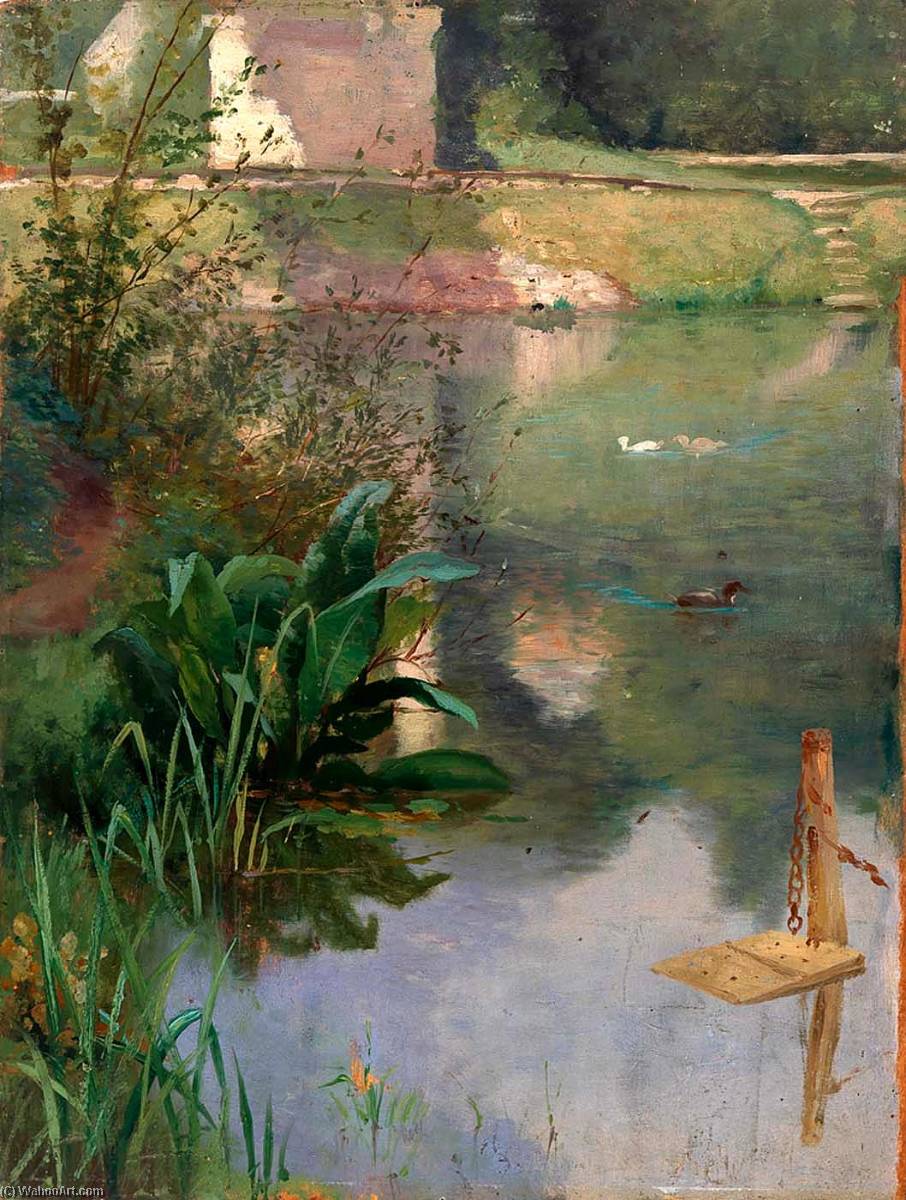 Wikioo.org - The Encyclopedia of Fine Arts - Painting, Artwork by Eliphalet Fraser Andrews - Margin of a Moat