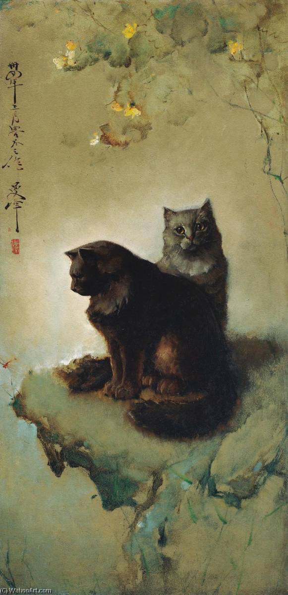 Wikioo.org - The Encyclopedia of Fine Arts - Painting, Artwork by Lee Man Fong - Cats