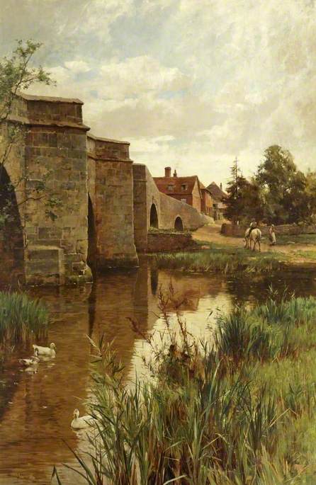 Wikioo.org - The Encyclopedia of Fine Arts - Painting, Artwork by Alfred Augustus Glendening - The Bridge