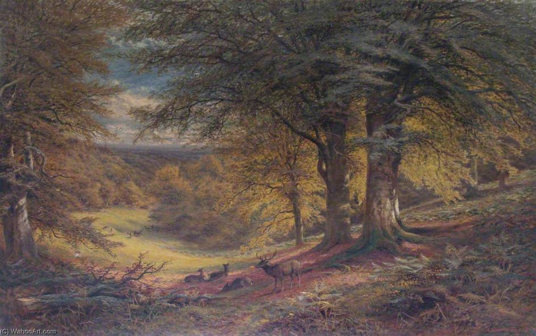 Wikioo.org - The Encyclopedia of Fine Arts - Painting, Artwork by Alfred Augustus Glendening - Under the Beeches