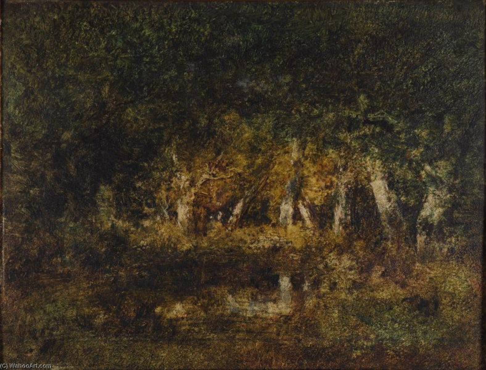 Wikioo.org - The Encyclopedia of Fine Arts - Painting, Artwork by Narcisse Virgilio Diaz De La Pena - Petite mare en forêt