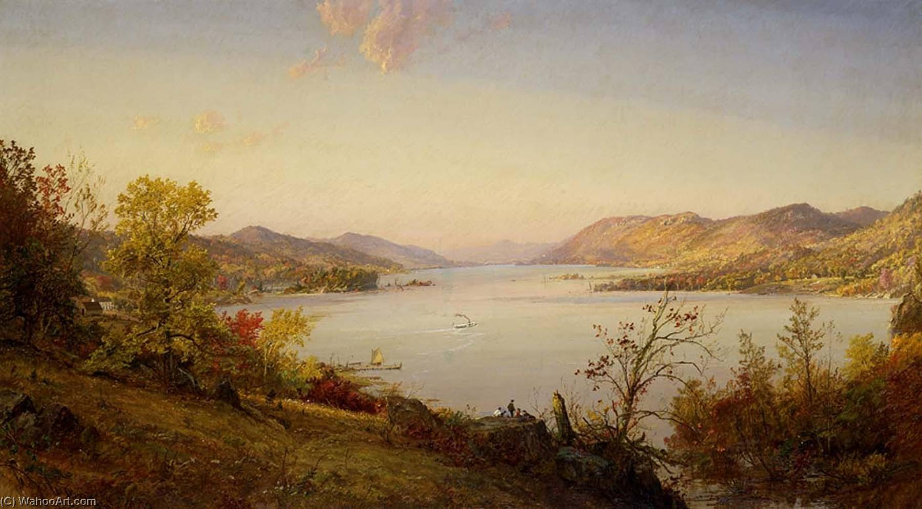 Wikioo.org – L'Enciclopedia delle Belle Arti - Pittura, Opere di Jasper Francis Cropsey - Foresta Lago
