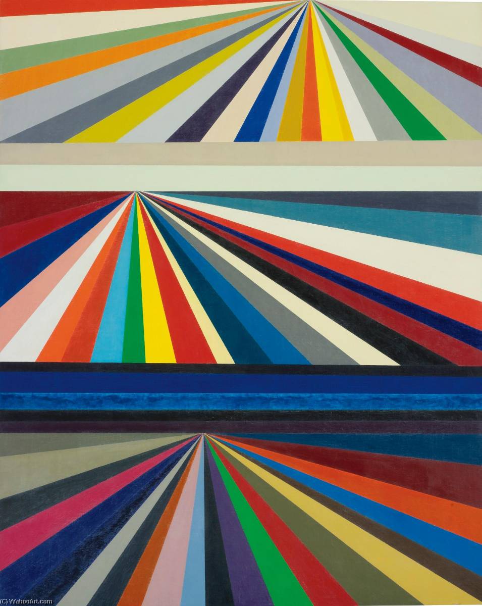 Wikioo.org - The Encyclopedia of Fine Arts - Painting, Artwork by Mark Grotjahn - Untitled (Three Tiered Perspective)