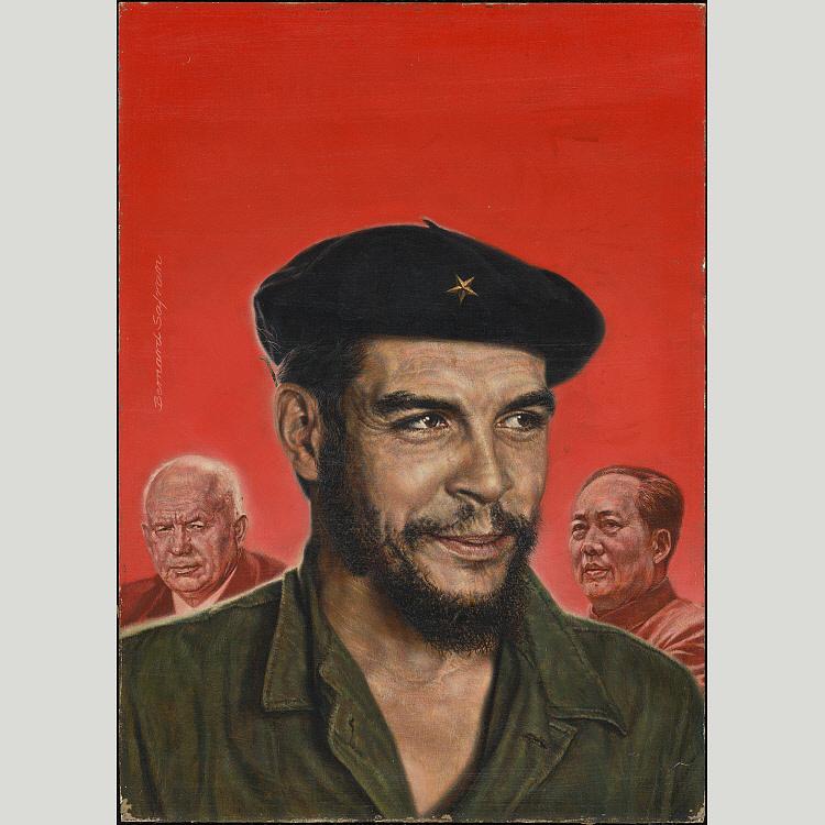 Wikioo.org – L'Enciclopedia delle Belle Arti - Pittura, Opere di Bernard Safran - Guevara , khrushchev e mao tse tung