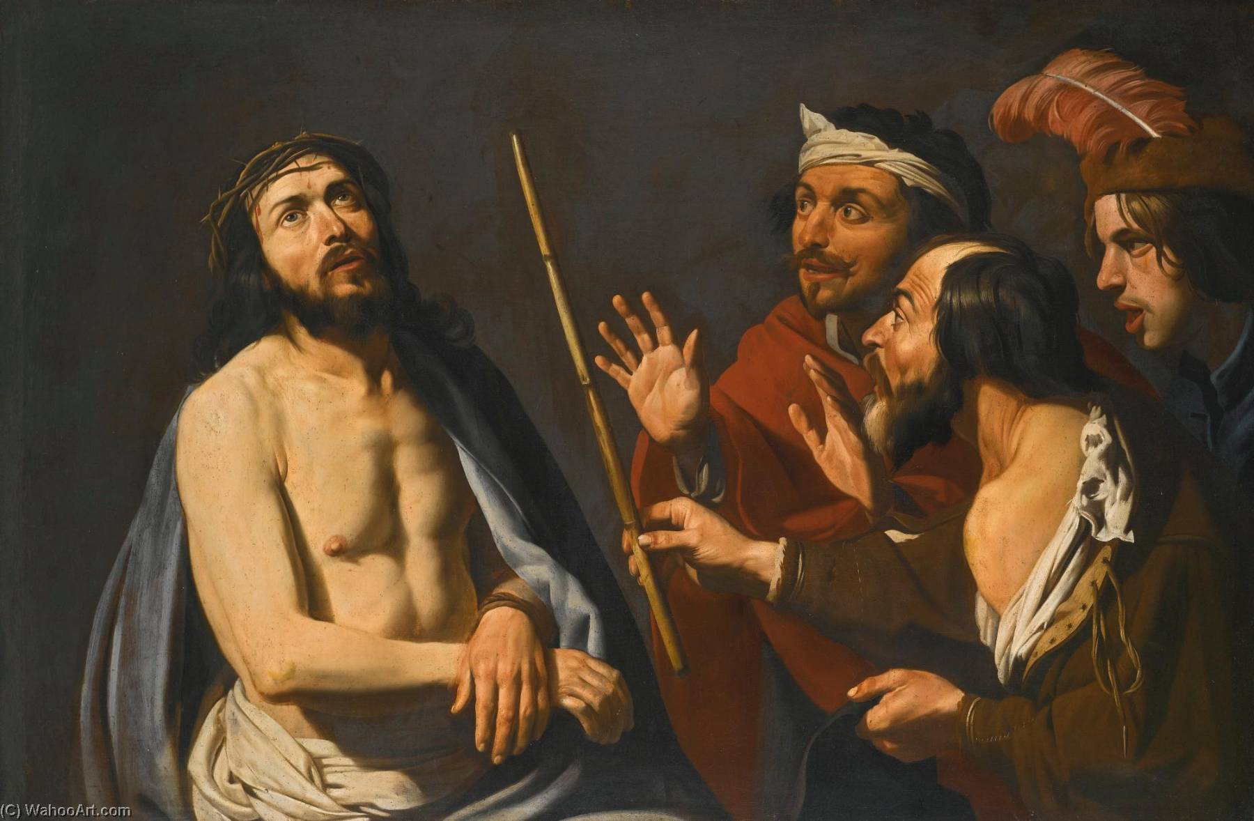 Wikioo.org – L'Encyclopédie des Beaux Arts - Peinture, Oeuvre de Matthias Stom - La dérision du Christ
