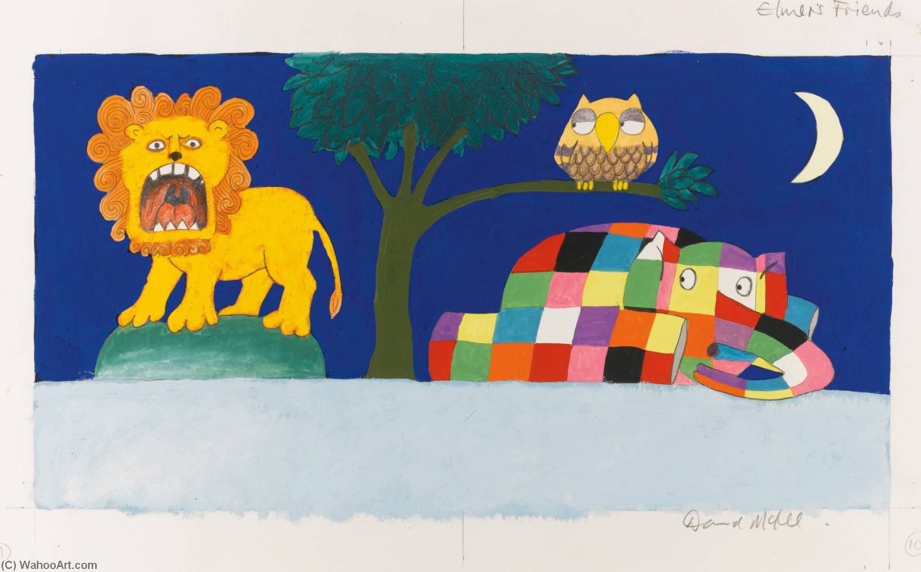 WikiOO.org - Encyclopedia of Fine Arts - Lukisan, Artwork David Mckee - Two illustrations from Elmer's Friends , comprising