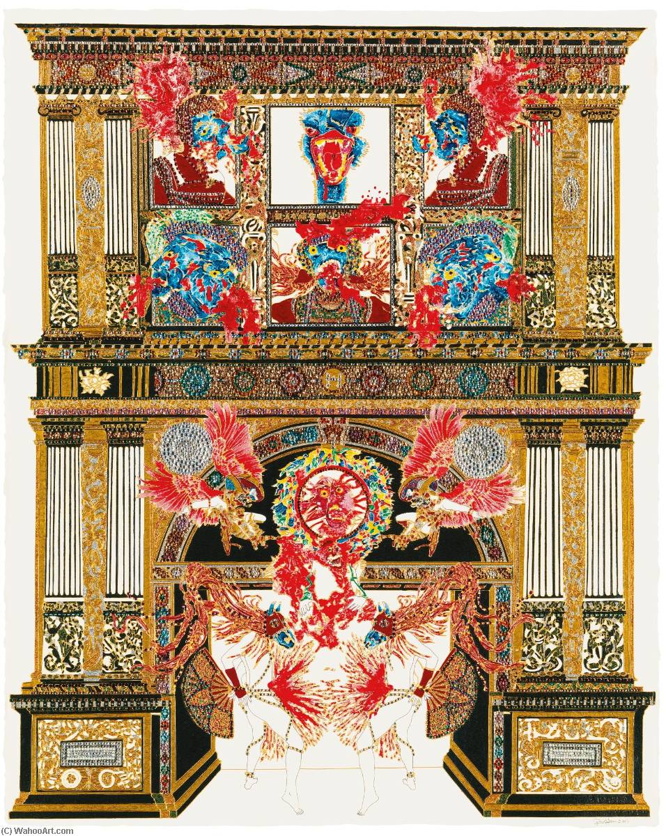 Wikioo.org – L'Enciclopedia delle Belle Arti - Pittura, Opere di Raqib Shaw - Assenza di dio VI ( dopo holbein )