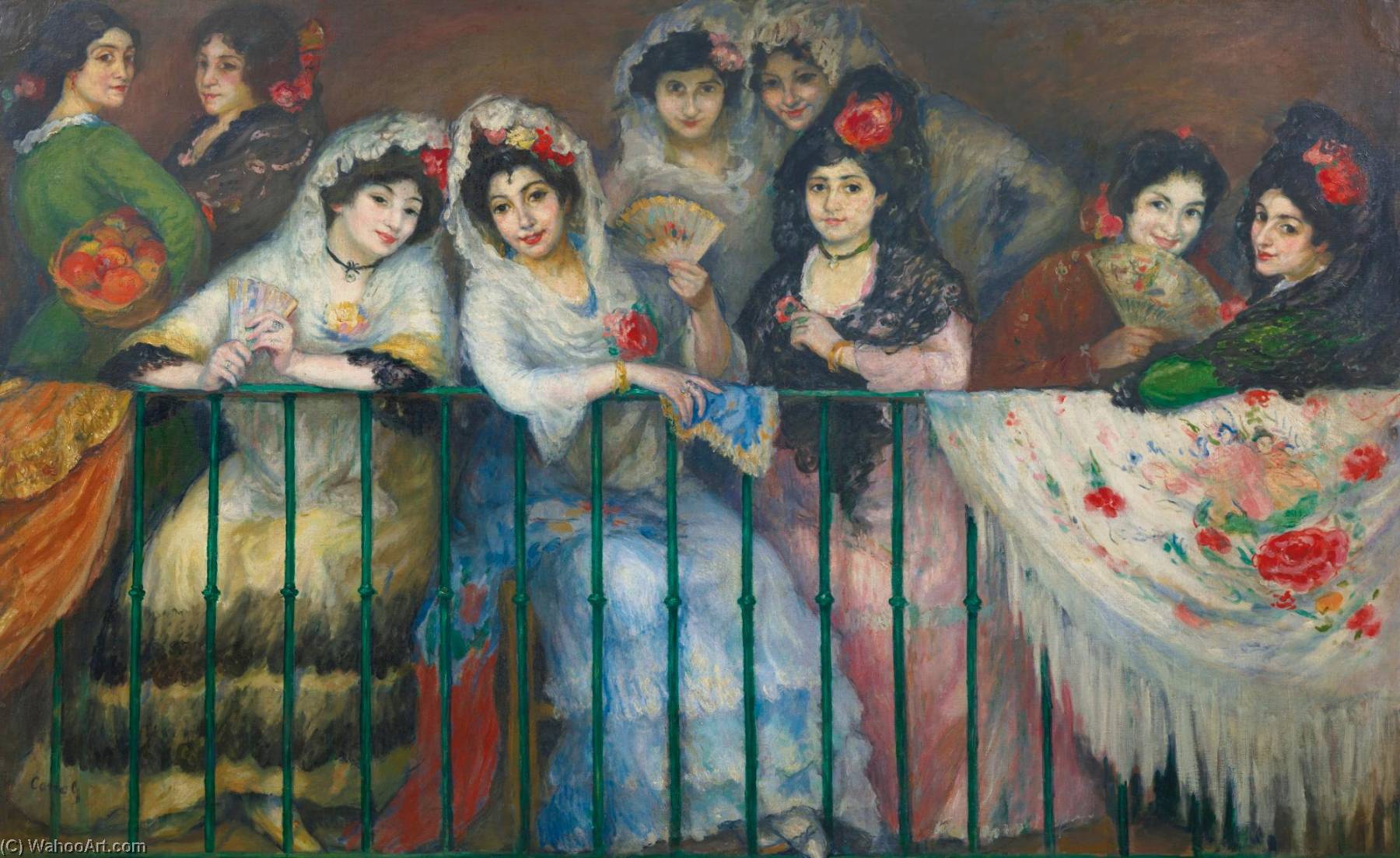 Wikioo.org - สารานุกรมวิจิตรศิลป์ - จิตรกรรม Ricardo Canals - A Balcony at the Bullfight