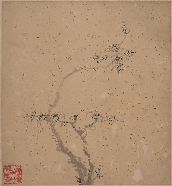 Wikioo.org - The Encyclopedia of Fine Arts - Painting, Artwork by Tang Yifen - 清 湯貽汾 墨梅 四冊頁 Blossoming Plum