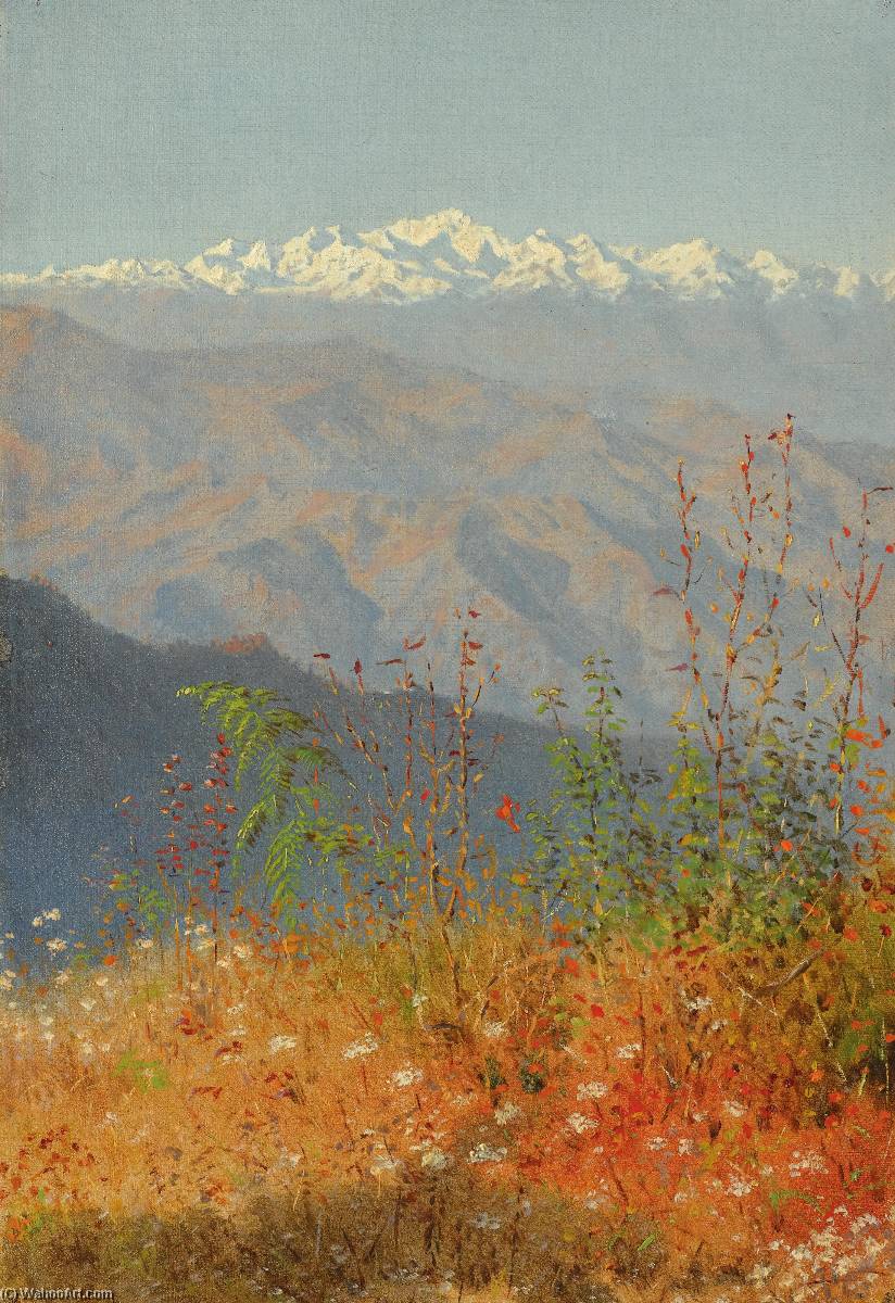 Wikioo.org - The Encyclopedia of Fine Arts - Painting, Artwork by Vasily Vasilievich Vereschagin - Sunset in the Himalayas