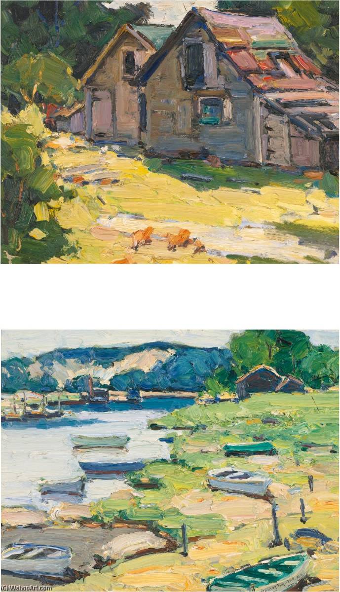 Wikioo.org - The Encyclopedia of Fine Arts - Painting, Artwork by Walter Farndon - Summer by the Sea A Pair of Paintings