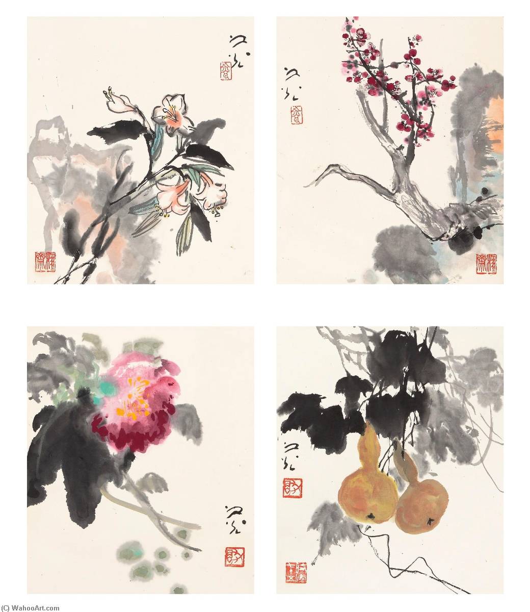 Wikioo.org - The Encyclopedia of Fine Arts - Painting, Artwork by Xie Zhiguang - FLOWERS
