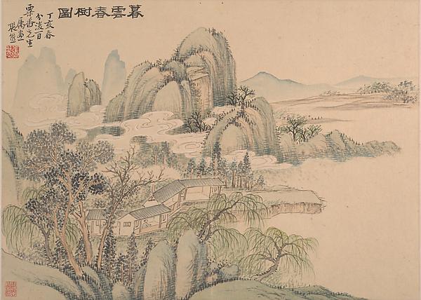 Wikioo.org - The Encyclopedia of Fine Arts - Painting, Artwork by Zhang Xiong - 清 張熊 山水 冊頁 Landscape