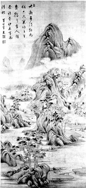 WikiOO.org - Εγκυκλοπαίδεια Καλών Τεχνών - Ζωγραφική, έργα τέχνης Zhao Zuo - 清 山水圖 軸 Landscape
