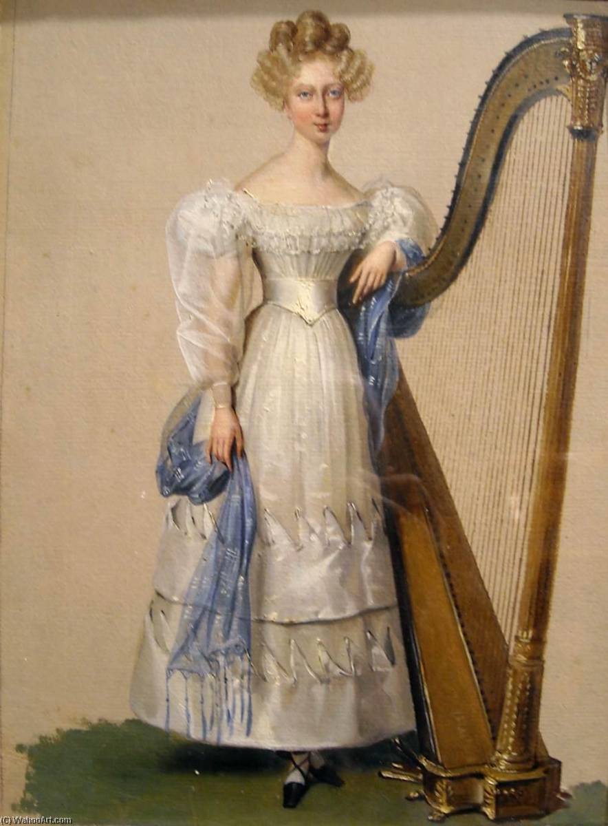 Wikioo.org - The Encyclopedia of Fine Arts - Painting, Artwork by Alexandre Jean Dubois Drahonet - Portraits of the Princess Marie de Valois