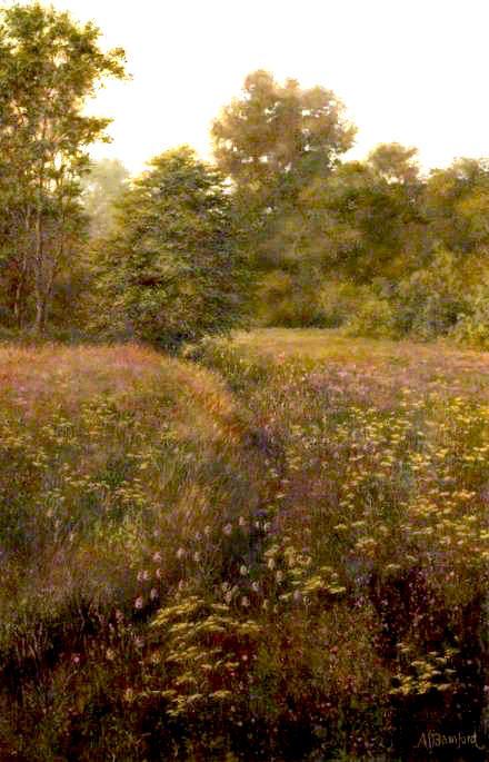 Wikioo.org - The Encyclopedia of Fine Arts - Painting, Artwork by Alfred John Bamford - The Hidden Stream on Norton Common