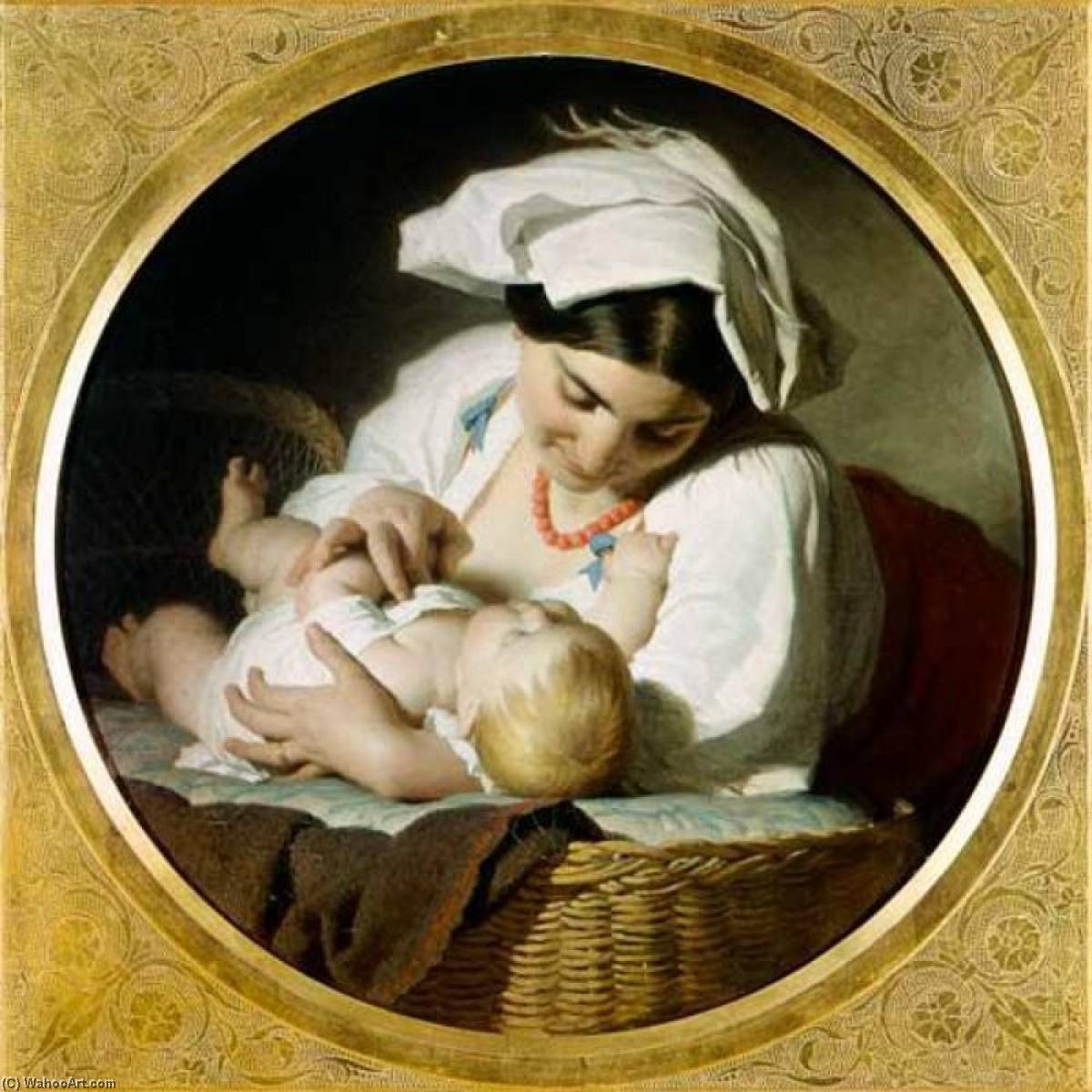 Wikioo.org - The Encyclopedia of Fine Arts - Painting, Artwork by Alfred Jacques Van Muyden - Motherhood