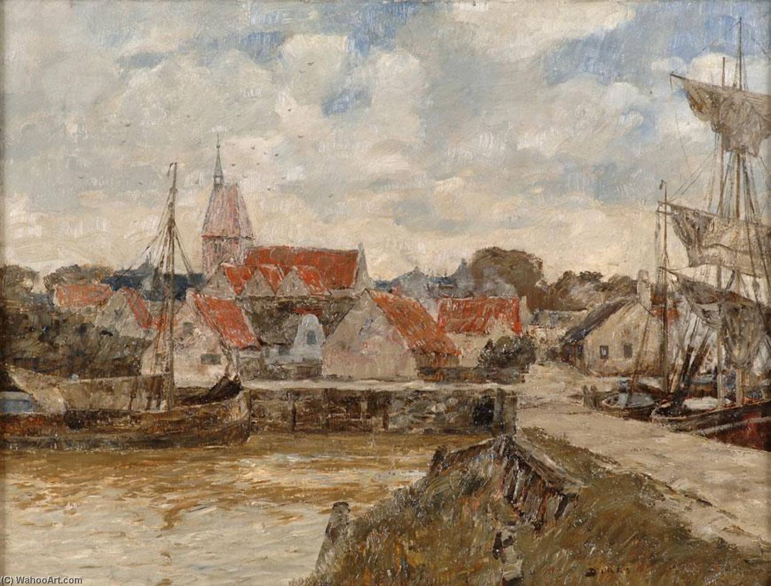 Wikioo.org - The Encyclopedia of Fine Arts - Painting, Artwork by Andreas Dirks - Fishing port