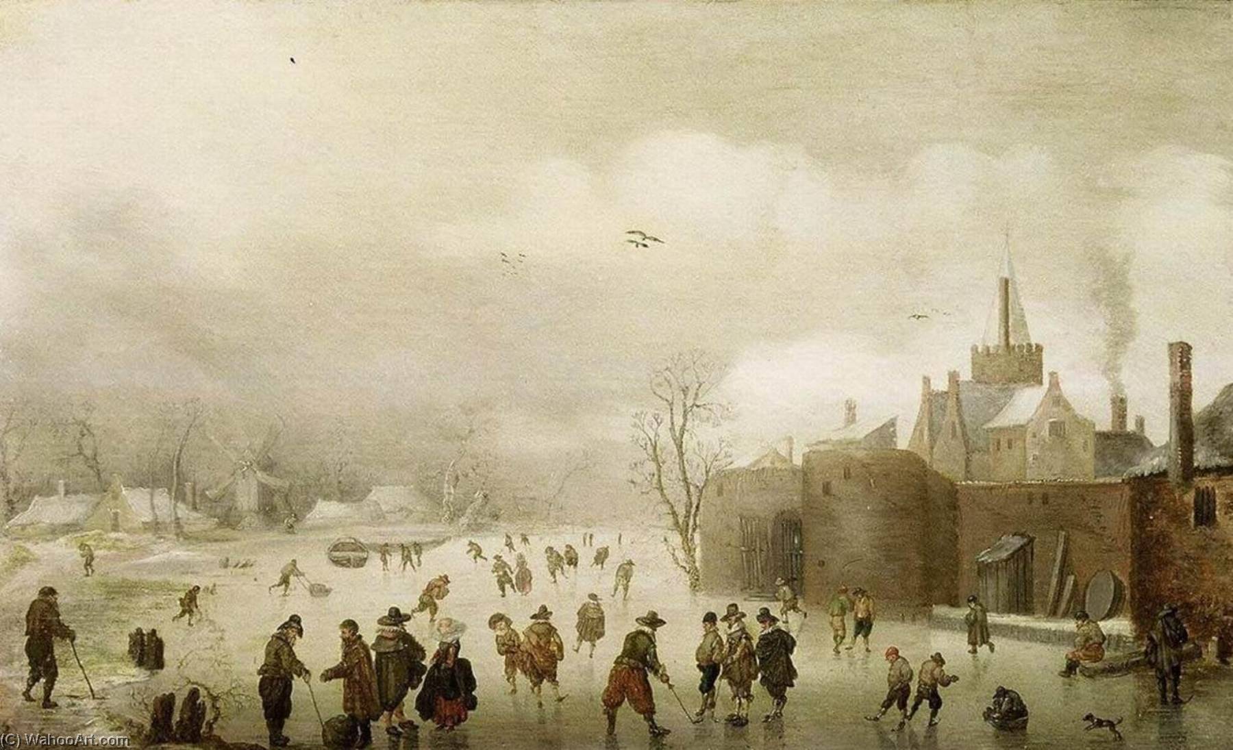 Wikioo.org - The Encyclopedia of Fine Arts - Painting, Artwork by Anthonie Verstraelen - Winter Landscape