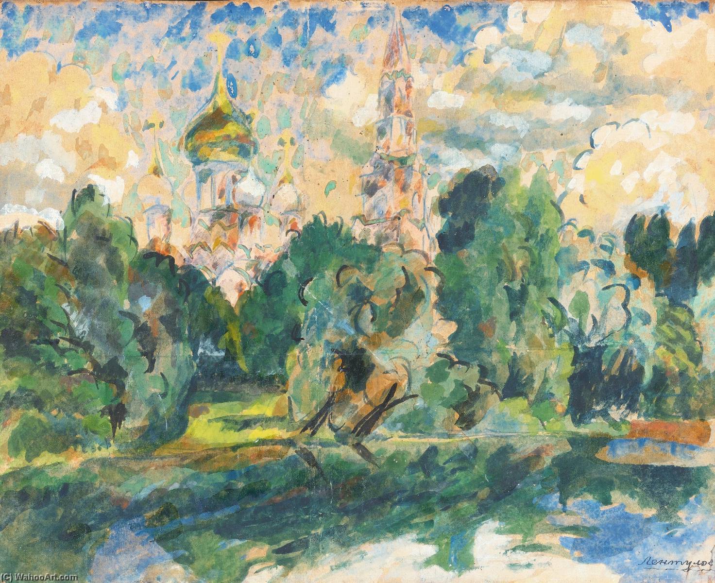 Wikioo.org - The Encyclopedia of Fine Arts - Painting, Artwork by Aristarkh Vasilevich Lentulov - Novodevichy Monastery