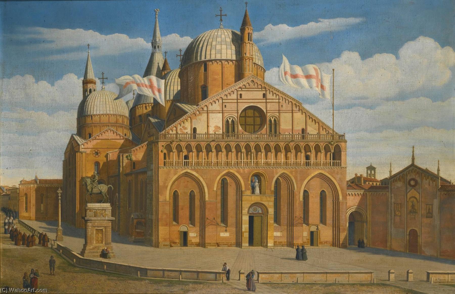 Wikioo.org - The Encyclopedia of Fine Arts - Painting, Artwork by Antoine Marie Perrot - Padua, a view of the Basilica of Saint Antony, seen from the west