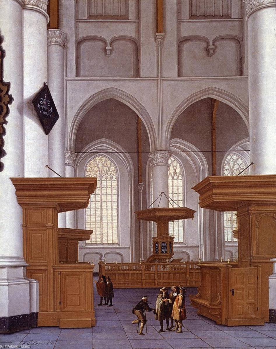 Wikioo.org - The Encyclopedia of Fine Arts - Painting, Artwork by Anthonie De Delorme - Interior Of The Laurenskerk, Rotterdam, View To The South