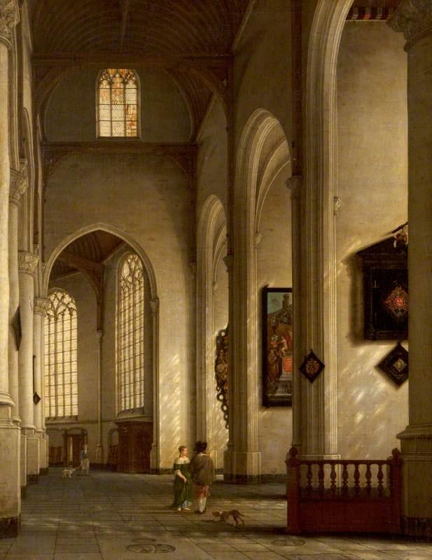 Wikioo.org - The Encyclopedia of Fine Arts - Painting, Artwork by Anthonie De Delorme - Interior of the Church of Saint Bavo, Haarlem