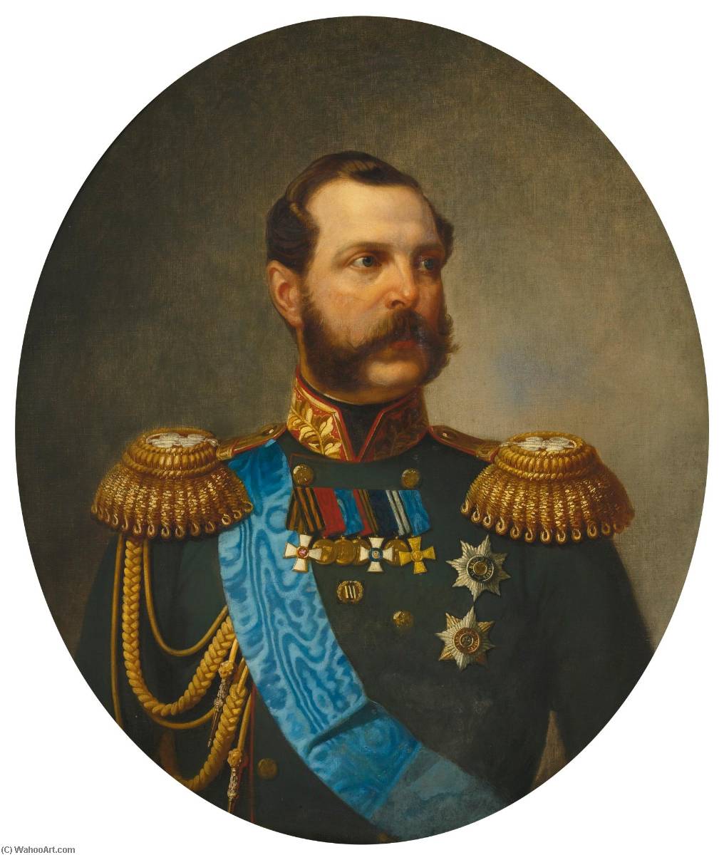 Wikioo.org - The Encyclopedia of Fine Arts - Painting, Artwork by Heinrich Von Angeli - Portrait of Alexander II of Russia (1818 1881)