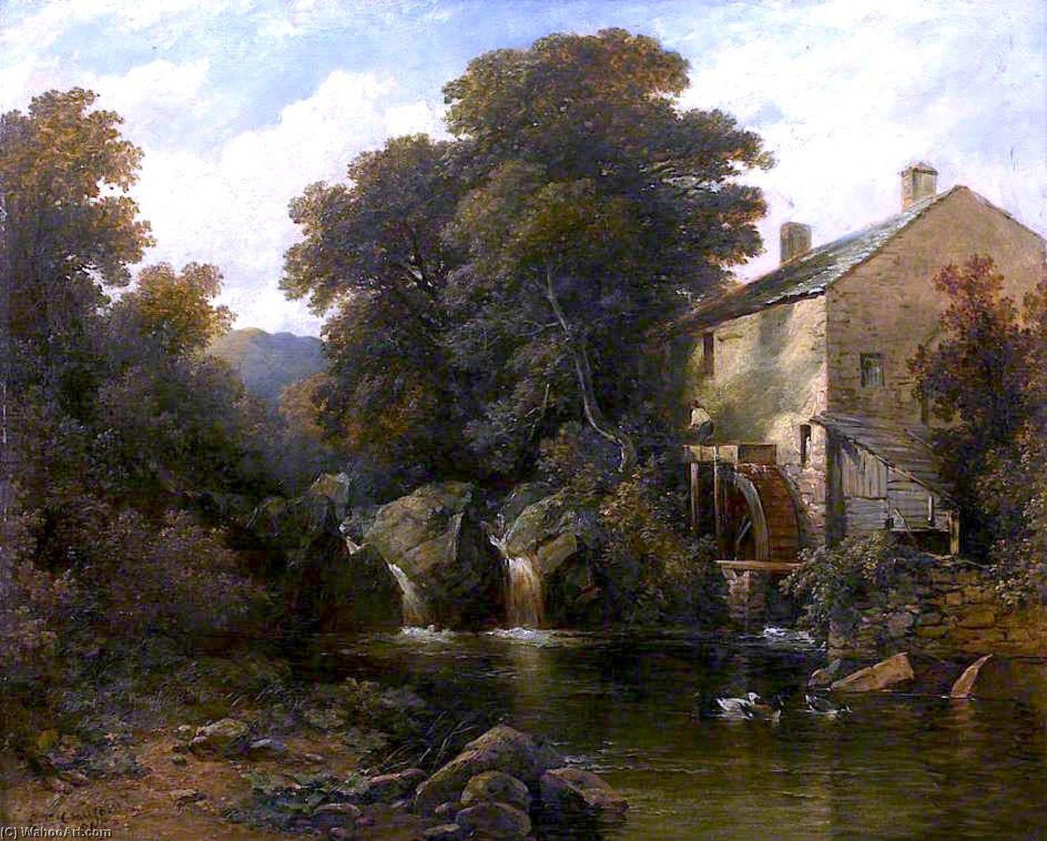 Wikioo.org - The Encyclopedia of Fine Arts - Painting, Artwork by Edmund Thurnton Crawford - Mill on the Aray, Argyllshire