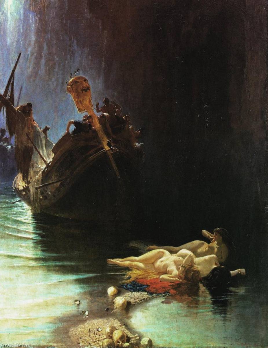 Wikioo.org – L'Encyclopédie des Beaux Arts - Peinture, Oeuvre de Edoardo Dalbono - La leggenda delle sirene