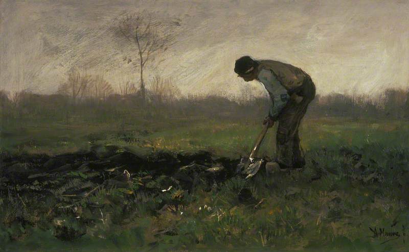 Wikioo.org - The Encyclopedia of Fine Arts - Painting, Artwork by Anton Mauve - Field Labour