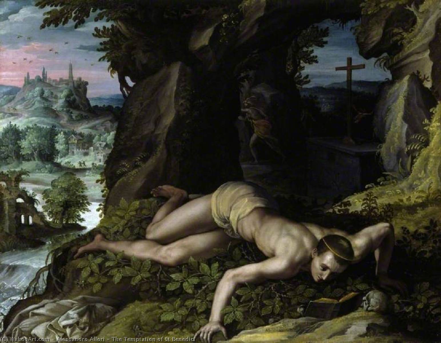 WikiOO.org - Encyclopedia of Fine Arts - Malba, Artwork Alessandro Allori - The Temptation of St Benedict
