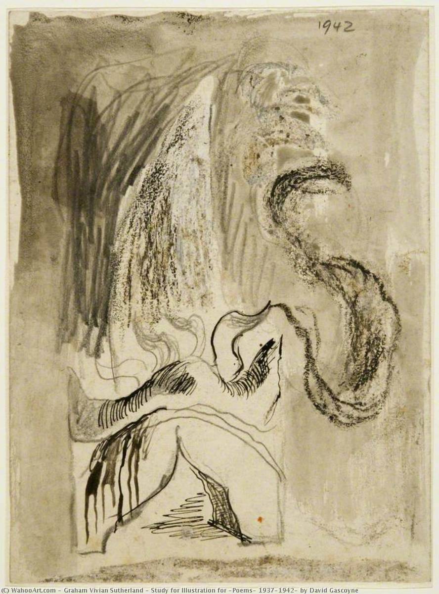 Wikioo.org - The Encyclopedia of Fine Arts - Painting, Artwork by Graham Vivian Sutherland - Study for Illustration for 'Poems, 1937–1942' by David Gascoyne