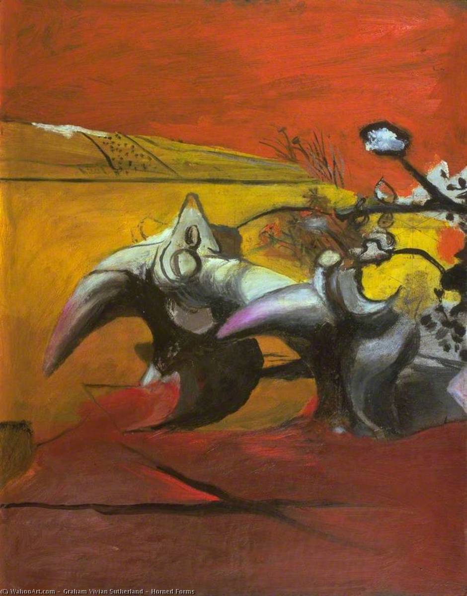 Wikioo.org - The Encyclopedia of Fine Arts - Painting, Artwork by Graham Vivian Sutherland - Horned Forms