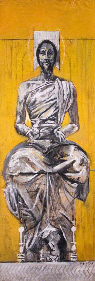 Wikioo.org - The Encyclopedia of Fine Arts - Painting, Artwork by Graham Vivian Sutherland - Christ Seated (Christ in Glory)