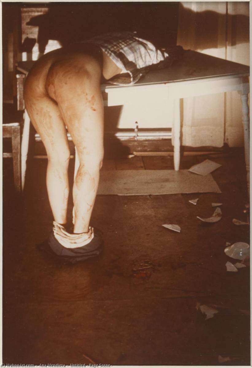 Wikioo.org – La Enciclopedia de las Bellas Artes - Pintura, Obras de arte de Ana Mendieta - Sin título violación  escena