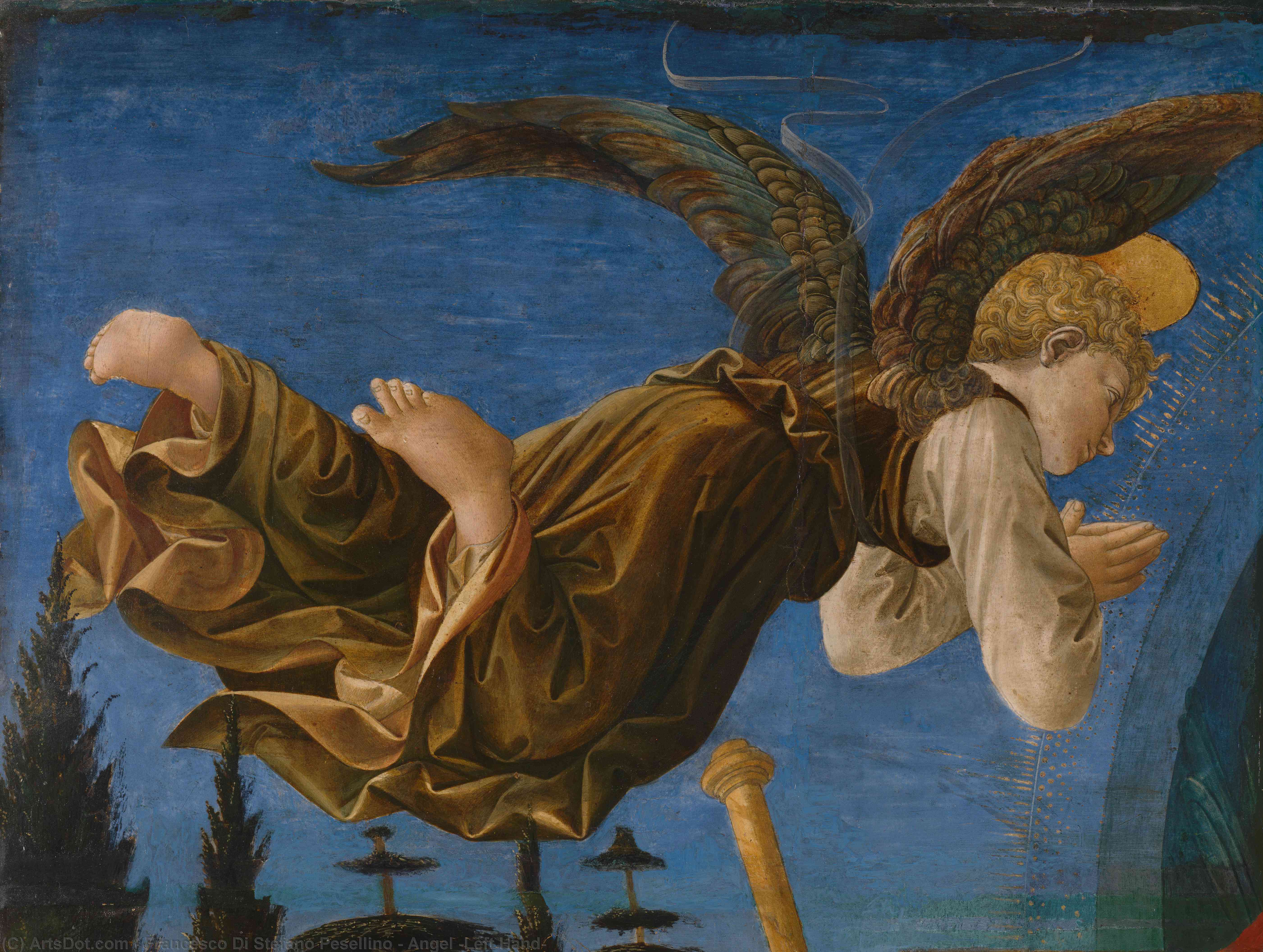 WikiOO.org - אנציקלופדיה לאמנויות יפות - ציור, יצירות אמנות Francesco Di Stefano Pesellino - Angel (Left Hand)