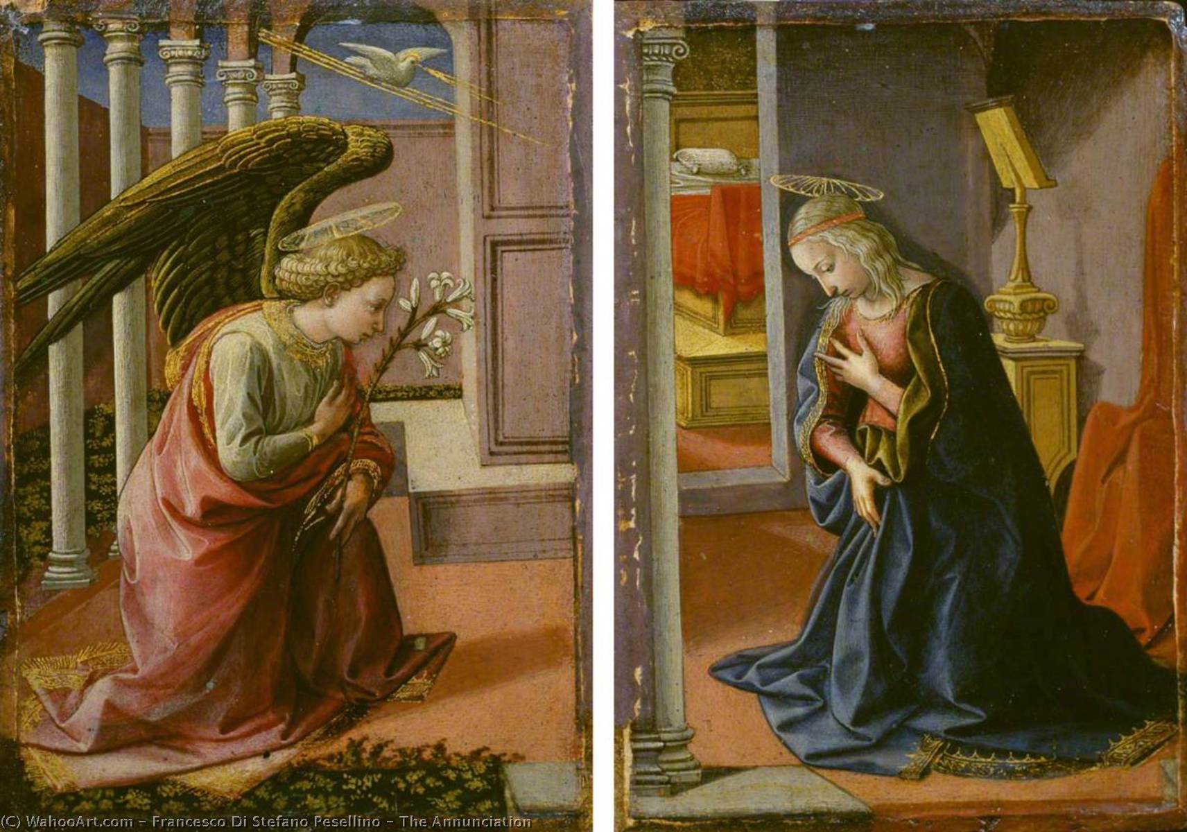 Wikioo.org - The Encyclopedia of Fine Arts - Painting, Artwork by Francesco Di Stefano Pesellino - The Annunciation