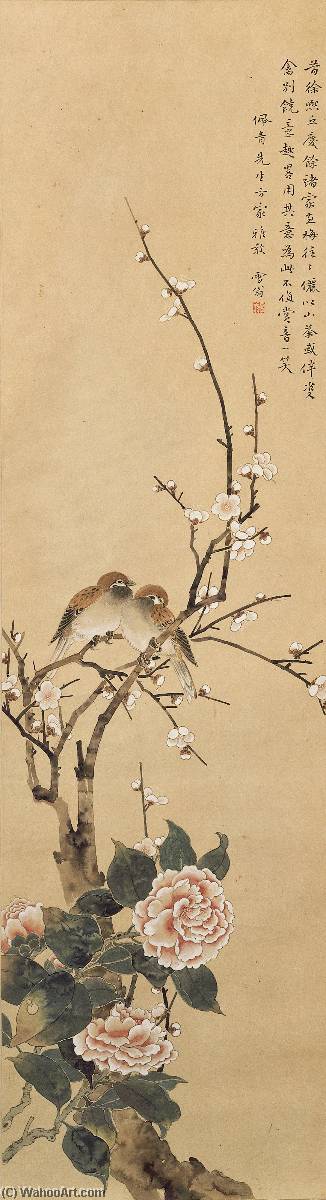 WikiOO.org - Encyclopedia of Fine Arts - Lukisan, Artwork Chen Zhifo - PLUM BLOSSOMS AND BIRDS