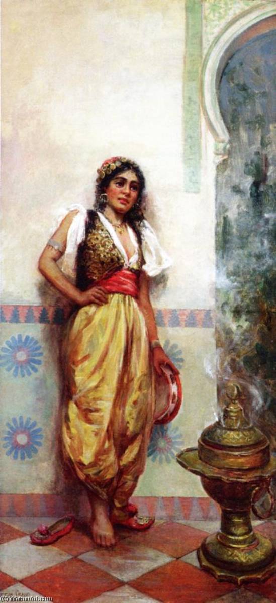 Wikioo.org - The Encyclopedia of Fine Arts - Painting, Artwork by Felix De Crano - Moorish Woman (also known as Girl of Algiers)