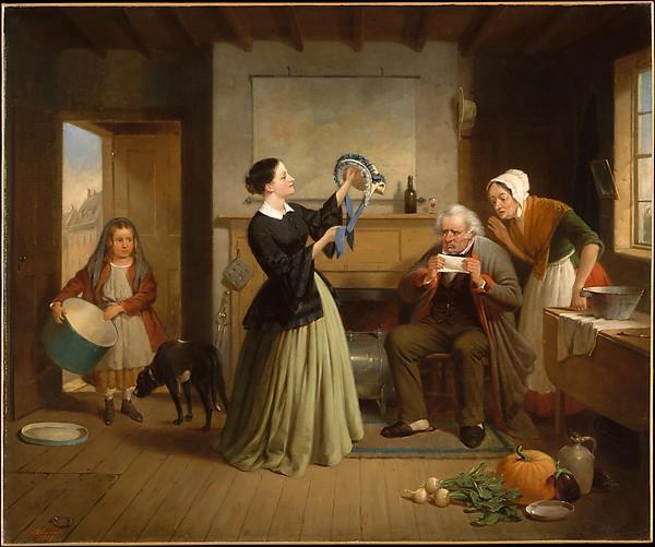 Wikioo.org - The Encyclopedia of Fine Arts - Painting, Artwork by Francis William Edmonds - The New Bonnet