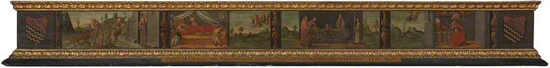 Wikioo.org - The Encyclopedia of Fine Arts - Painting, Artwork by Francesco Di Giovanni Botticini - Scenes from the Life of Saint Jerome Predella