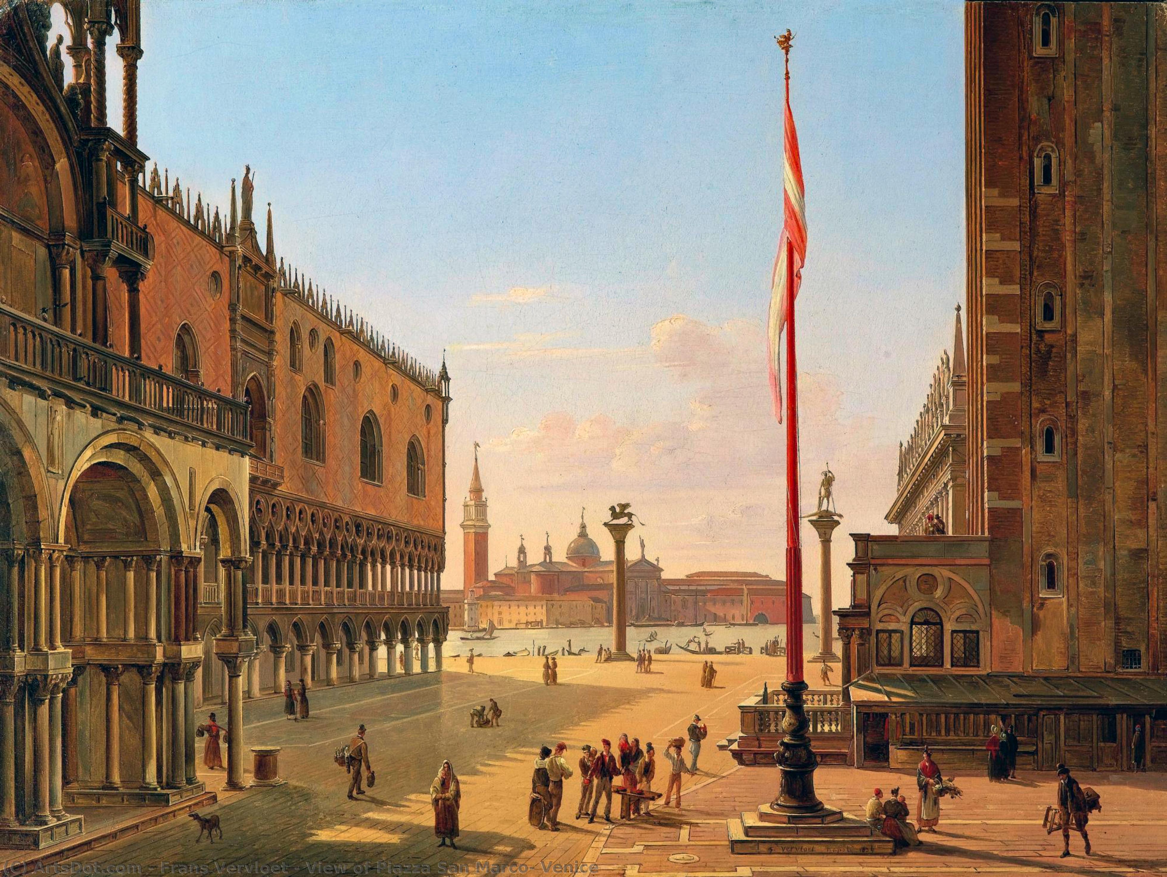 Wikioo.org – L'Enciclopedia delle Belle Arti - Pittura, Opere di Frans Vervloet - Veduta di piazza san marco , Venezia