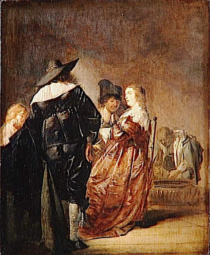 Wikioo.org - The Encyclopedia of Fine Arts - Painting, Artwork by Pieter Jacobs Codde - LA CONVERSATION. SCENE GALANTE